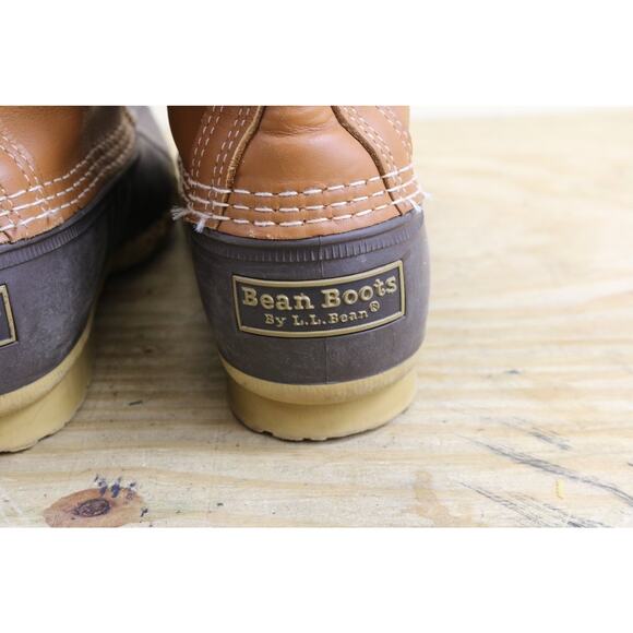 LL Bean Boots Womens 8M Bean Boot Unlined Duck Boots 8" Vintage USA - Picture 6 of 12